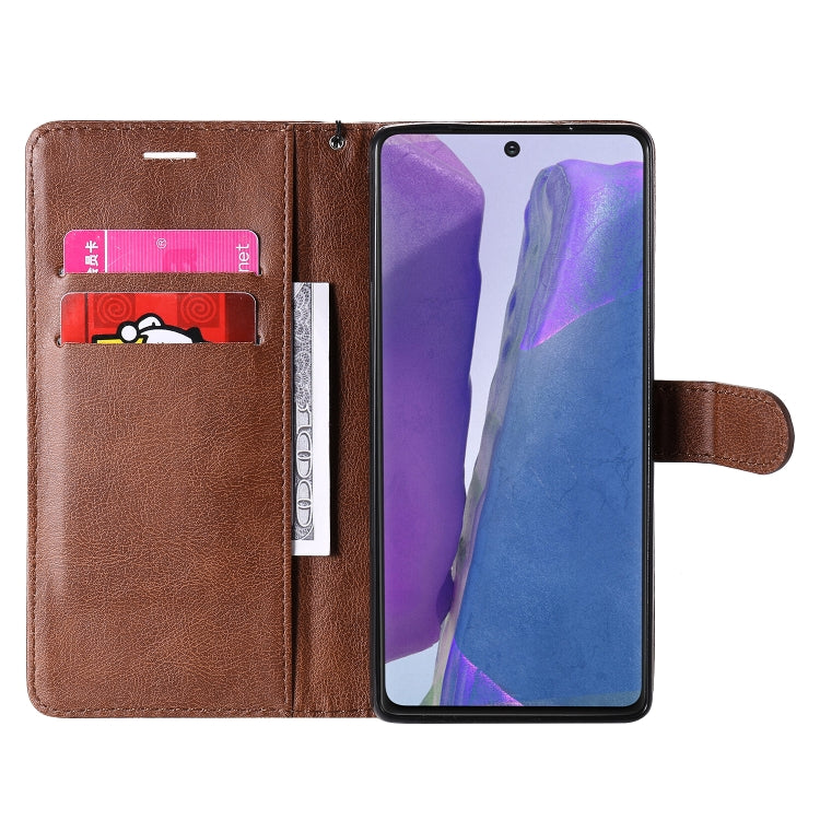 For Samsung Galaxy Note20 Solid Color Horizontal Flip PU Leather Case with Holder & Card Slots & Wallet & Lanyard