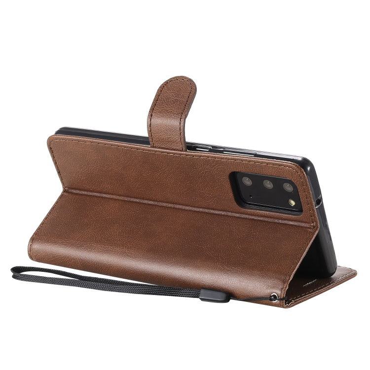 For Samsung Galaxy Note20 Solid Color Horizontal Flip PU Leather Case with Holder & Card Slots & Wallet & Lanyard