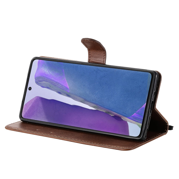 For Samsung Galaxy Note20 Solid Color Horizontal Flip PU Leather Case with Holder & Card Slots & Wallet & Lanyard