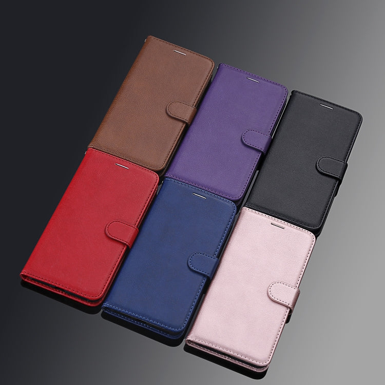 For Samsung Galaxy Note20 Solid Color Horizontal Flip PU Leather Case with Holder & Card Slots & Wallet & Lanyard