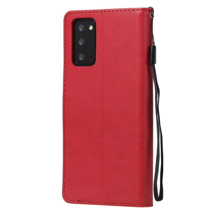 For Samsung Galaxy Note20 Solid Color Horizontal Flip PU Leather Case with Holder & Card Slots & Wallet & Lanyard