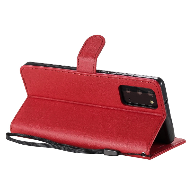 For Samsung Galaxy Note20 Solid Color Horizontal Flip PU Leather Case with Holder & Card Slots & Wallet & Lanyard