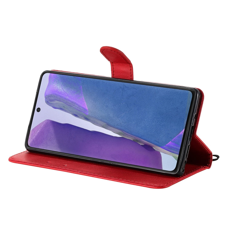 For Samsung Galaxy Note20 Solid Color Horizontal Flip PU Leather Case with Holder & Card Slots & Wallet & Lanyard