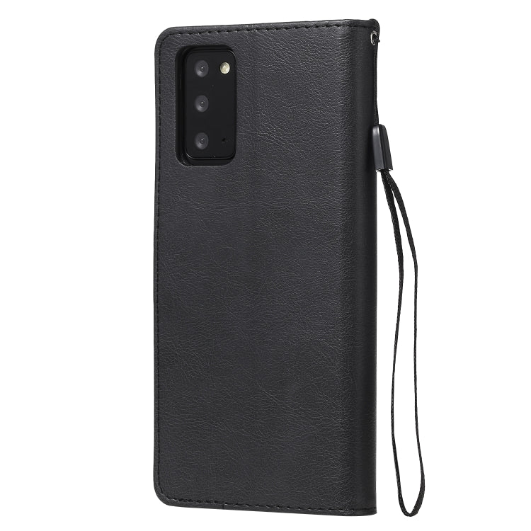 For Samsung Galaxy Note20 Solid Color Horizontal Flip PU Leather Case with Holder & Card Slots & Wallet & Lanyard