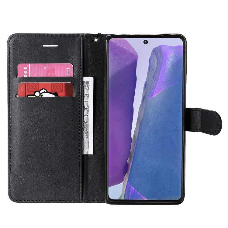 For Samsung Galaxy Note20 Solid Color Horizontal Flip PU Leather Case with Holder & Card Slots & Wallet & Lanyard