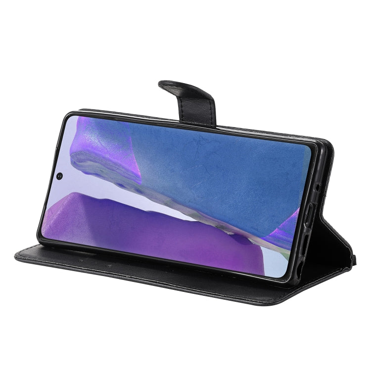 For Samsung Galaxy Note20 Solid Color Horizontal Flip PU Leather Case with Holder & Card Slots & Wallet & Lanyard
