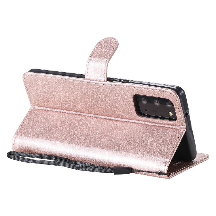 For Samsung Galaxy Note20 Solid Color Horizontal Flip PU Leather Case with Holder & Card Slots & Wallet & Lanyard