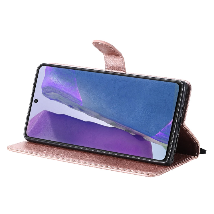 For Samsung Galaxy Note20 Solid Color Horizontal Flip PU Leather Case with Holder & Card Slots & Wallet & Lanyard