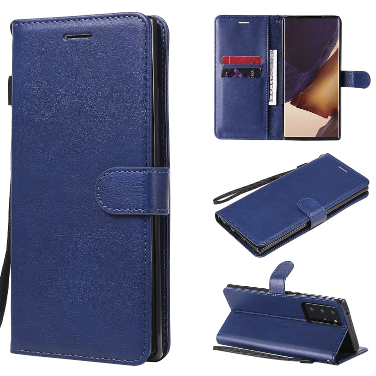 For Samsung Galaxy Note20 Ultra Solid Color Horizontal Flip PU Leather Case with Holder & Card Slots & Wallet & Lanyard