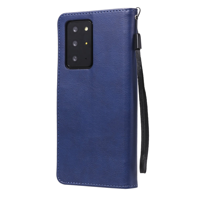 For Samsung Galaxy Note20 Ultra Solid Color Horizontal Flip PU Leather Case with Holder & Card Slots & Wallet & Lanyard