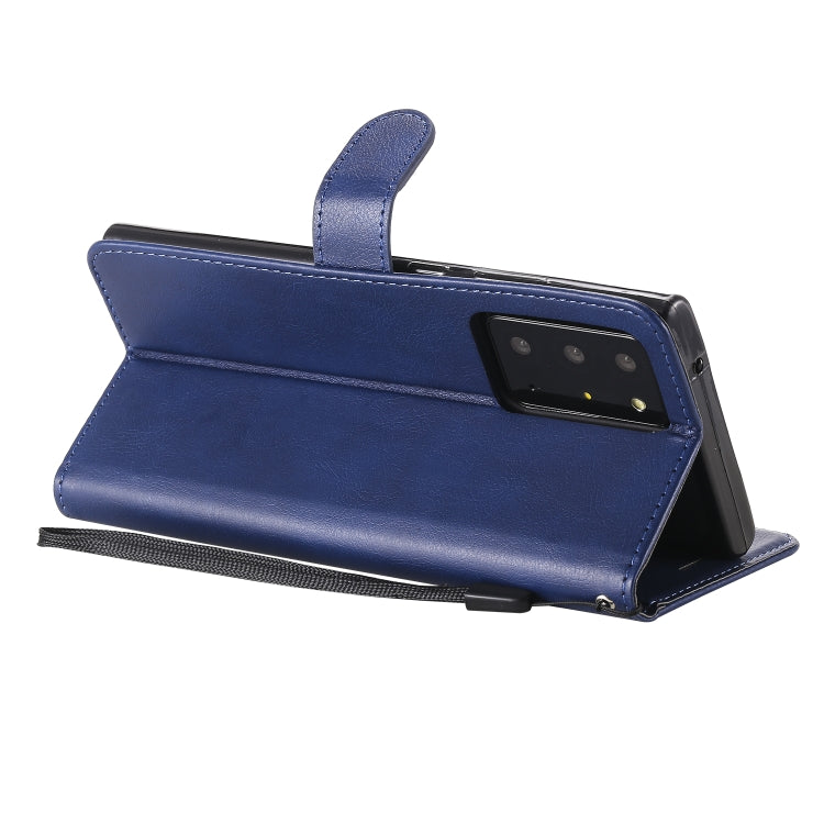 For Samsung Galaxy Note20 Ultra Solid Color Horizontal Flip PU Leather Case with Holder & Card Slots & Wallet & Lanyard