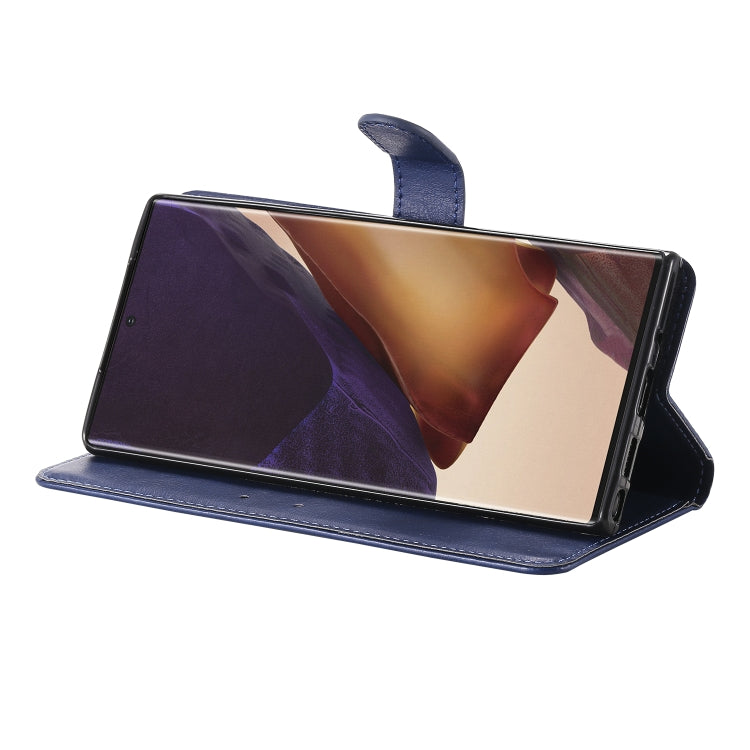 For Samsung Galaxy Note20 Ultra Solid Color Horizontal Flip PU Leather Case with Holder & Card Slots & Wallet & Lanyard