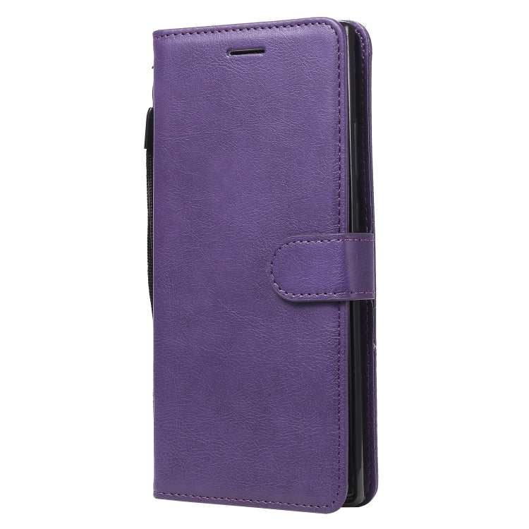 For Samsung Galaxy Note20 Ultra Solid Color Horizontal Flip PU Leather Case with Holder & Card Slots & Wallet & Lanyard