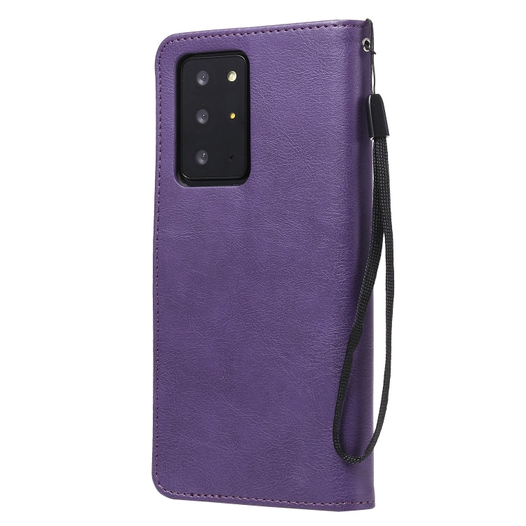 For Samsung Galaxy Note20 Ultra Solid Color Horizontal Flip PU Leather Case with Holder & Card Slots & Wallet & Lanyard