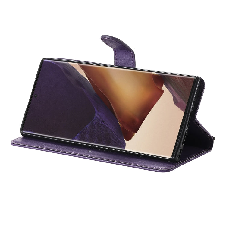 For Samsung Galaxy Note20 Ultra Solid Color Horizontal Flip PU Leather Case with Holder & Card Slots & Wallet & Lanyard