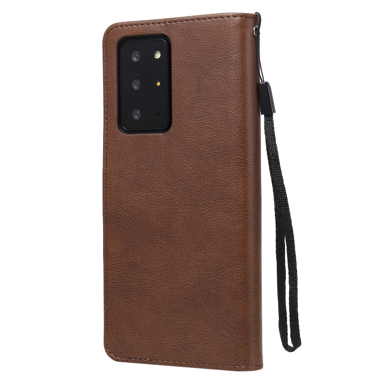 For Samsung Galaxy Note20 Ultra Solid Color Horizontal Flip PU Leather Case with Holder & Card Slots & Wallet & Lanyard