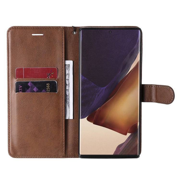 For Samsung Galaxy Note20 Ultra Solid Color Horizontal Flip PU Leather Case with Holder & Card Slots & Wallet & Lanyard