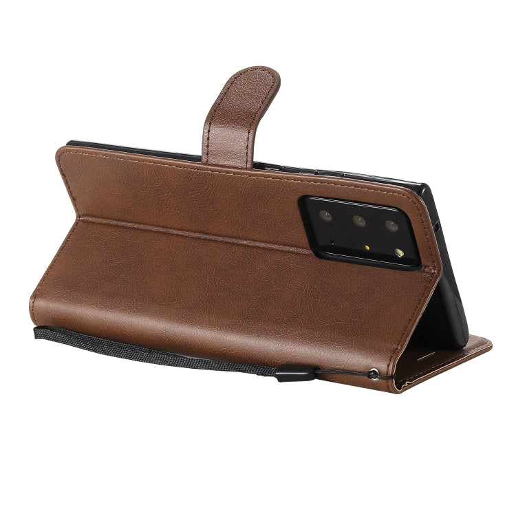 For Samsung Galaxy Note20 Ultra Solid Color Horizontal Flip PU Leather Case with Holder & Card Slots & Wallet & Lanyard