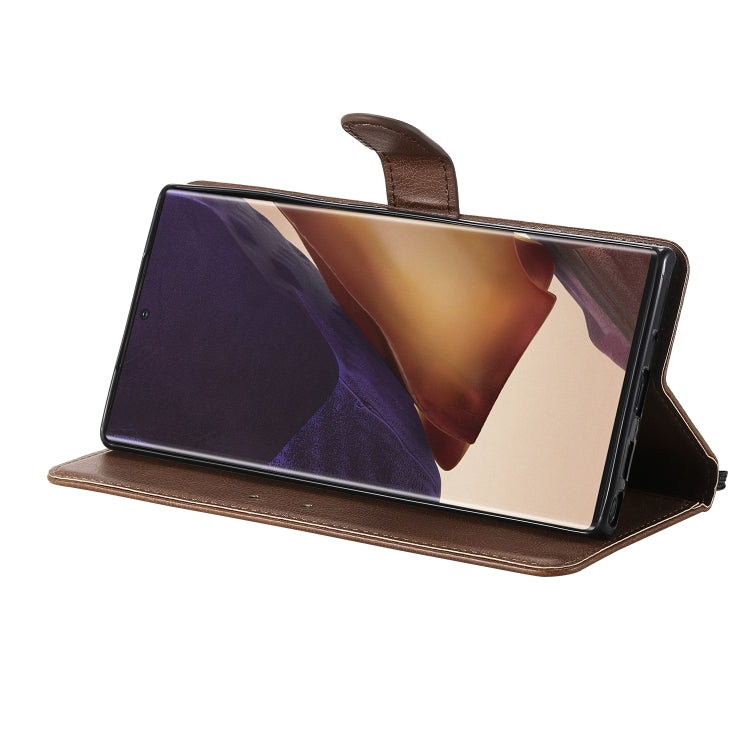 For Samsung Galaxy Note20 Ultra Solid Color Horizontal Flip PU Leather Case with Holder & Card Slots & Wallet & Lanyard