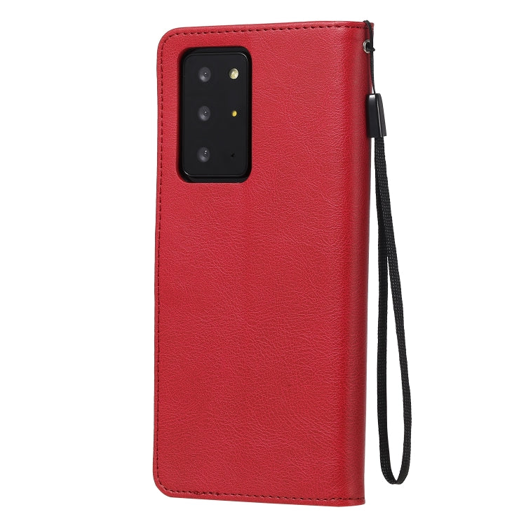 For Samsung Galaxy Note20 Ultra Solid Color Horizontal Flip PU Leather Case with Holder & Card Slots & Wallet & Lanyard