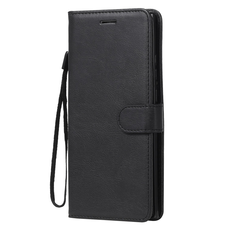 For Samsung Galaxy Note20 Ultra Solid Color Horizontal Flip PU Leather Case with Holder & Card Slots & Wallet & Lanyard