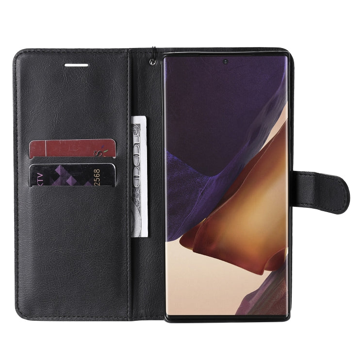 For Samsung Galaxy Note20 Ultra Solid Color Horizontal Flip PU Leather Case with Holder & Card Slots & Wallet & Lanyard