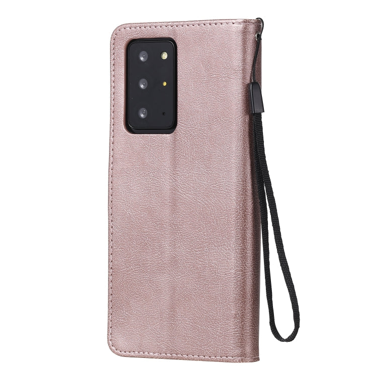 For Samsung Galaxy Note20 Ultra Solid Color Horizontal Flip PU Leather Case with Holder & Card Slots & Wallet & Lanyard