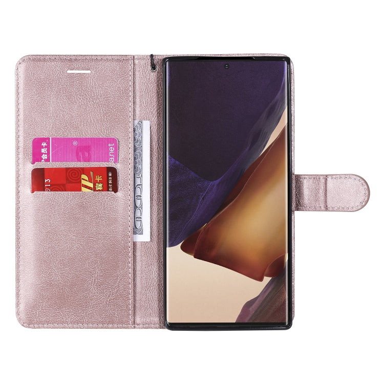 For Samsung Galaxy Note20 Ultra Solid Color Horizontal Flip PU Leather Case with Holder & Card Slots & Wallet & Lanyard