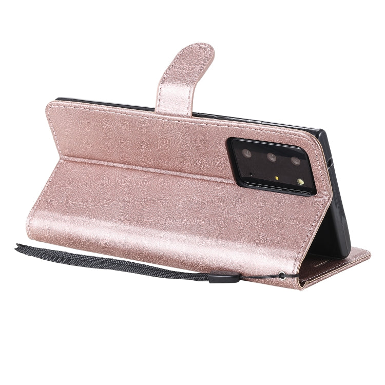 For Samsung Galaxy Note20 Ultra Solid Color Horizontal Flip PU Leather Case with Holder & Card Slots & Wallet & Lanyard