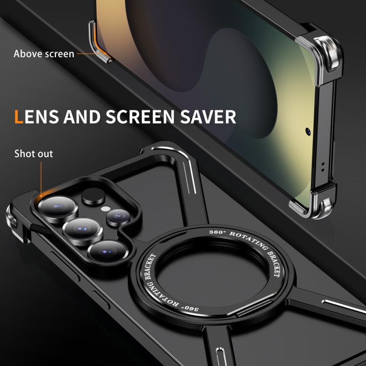 For Samsung Galaxy S25 Ultra 5G Titanium Alloy MagSafe Magnetic Airbag Shockproof Phone Case
