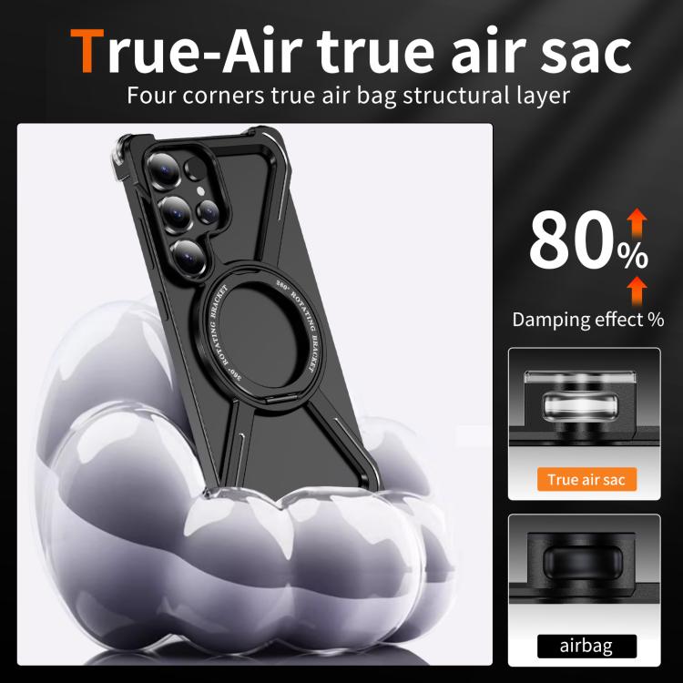 For Samsung Galaxy S25 Ultra 5G Titanium Alloy MagSafe Magnetic Airbag Shockproof Phone Case