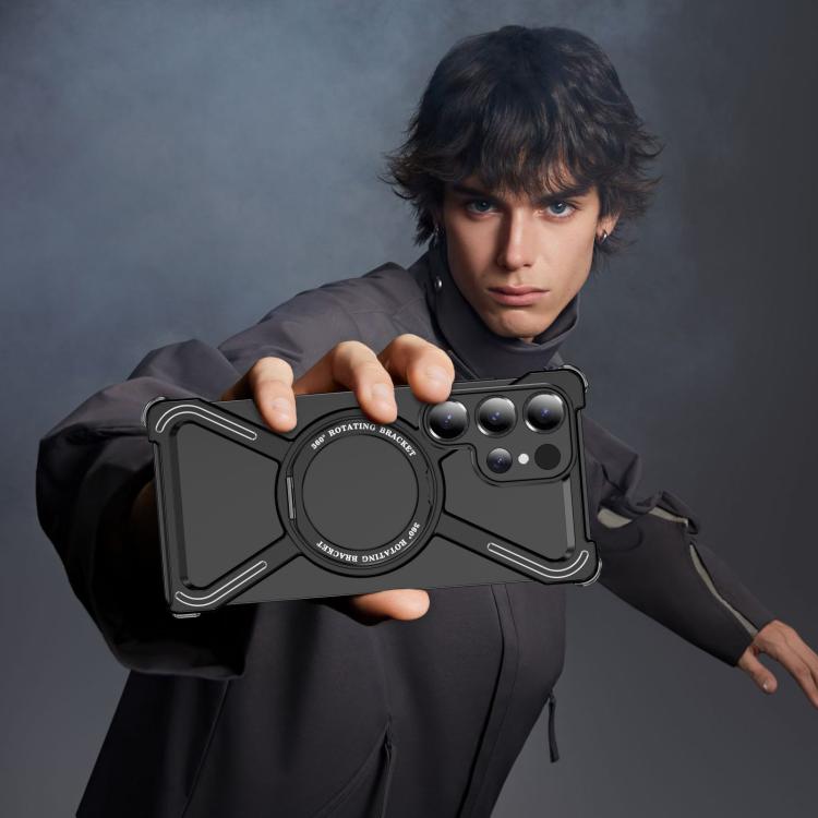 For Samsung Galaxy S25 Ultra 5G Titanium Alloy MagSafe Magnetic Airbag Shockproof Phone Case