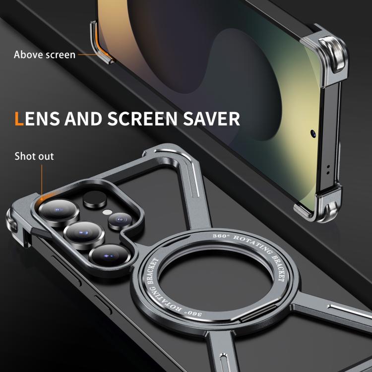 For Samsung Galaxy S25 Ultra 5G Titanium Alloy MagSafe Magnetic Airbag Shockproof Phone Case
