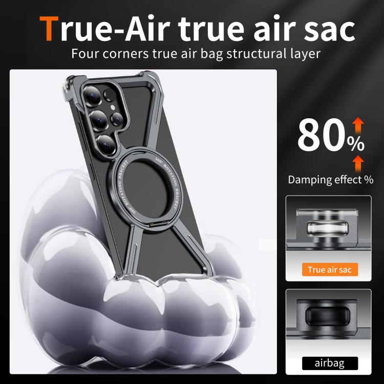 For Samsung Galaxy S25 Ultra 5G Titanium Alloy MagSafe Magnetic Airbag Shockproof Phone Case