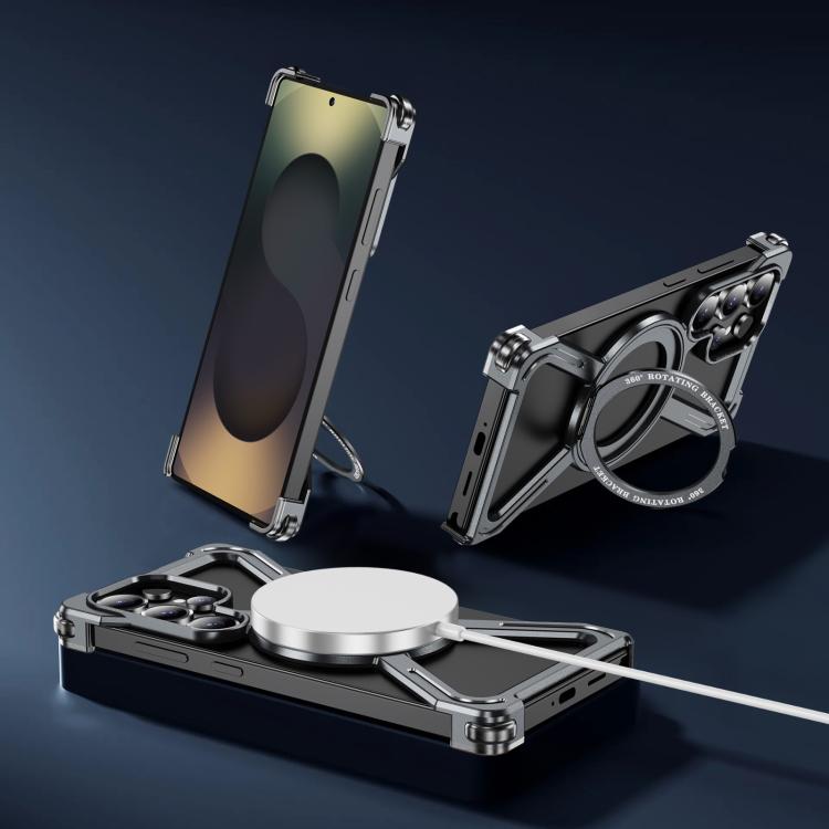 For Samsung Galaxy S25 Ultra 5G Titanium Alloy MagSafe Magnetic Airbag Shockproof Phone Case