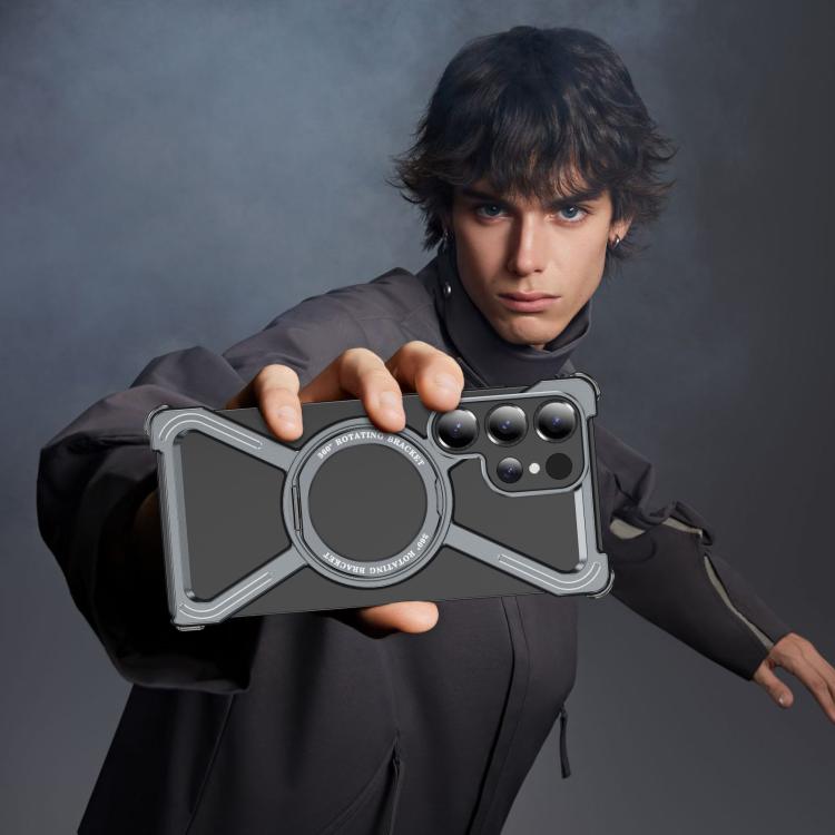 For Samsung Galaxy S25 Ultra 5G Titanium Alloy MagSafe Magnetic Airbag Shockproof Phone Case