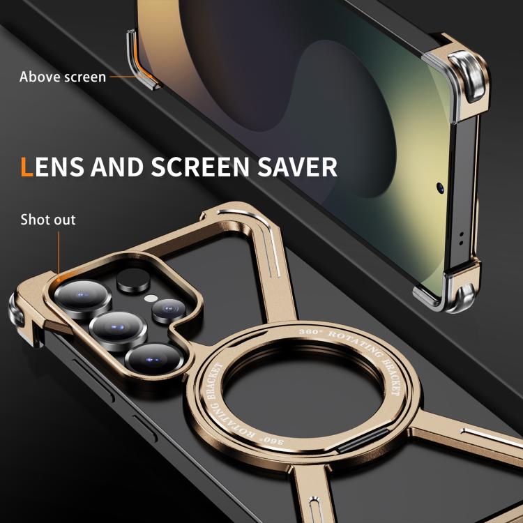 For Samsung Galaxy S25 Ultra 5G Titanium Alloy MagSafe Magnetic Airbag Shockproof Phone Case