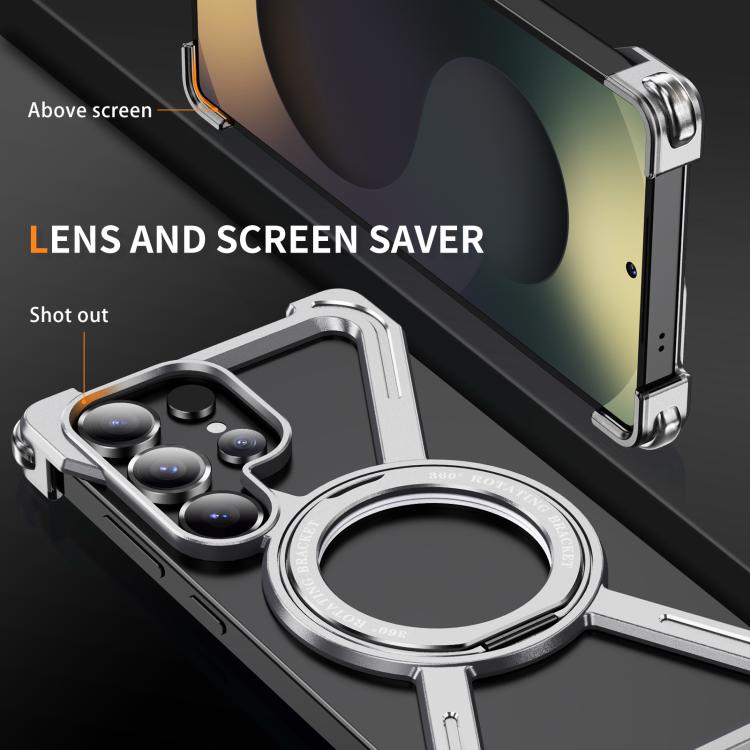 For Samsung Galaxy S25 Ultra 5G Titanium Alloy MagSafe Magnetic Airbag Shockproof Phone Case