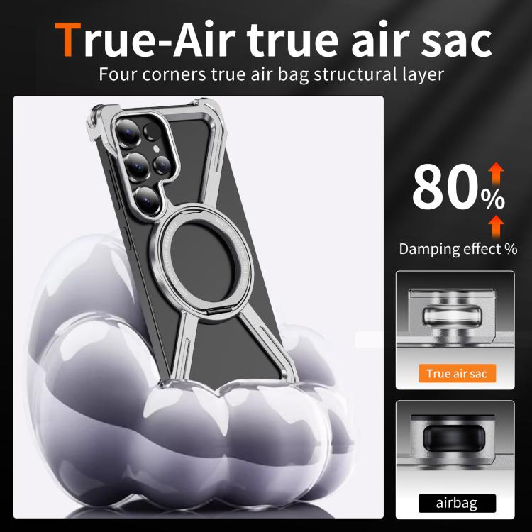 For Samsung Galaxy S25 Ultra 5G Titanium Alloy MagSafe Magnetic Airbag Shockproof Phone Case