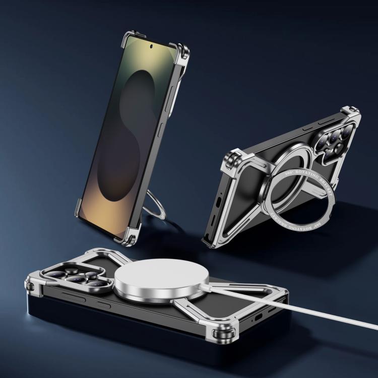 For Samsung Galaxy S25 Ultra 5G Titanium Alloy MagSafe Magnetic Airbag Shockproof Phone Case