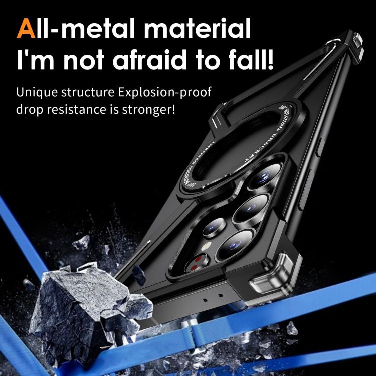 For Samsung Galaxy S24 Ultra 5G Titanium Alloy MagSafe Magnetic Airbag Shockproof Phone Case