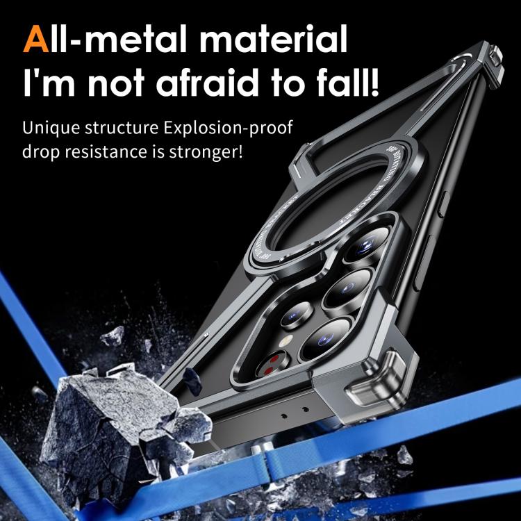 For Samsung Galaxy S24 Ultra 5G Titanium Alloy MagSafe Magnetic Airbag Shockproof Phone Case