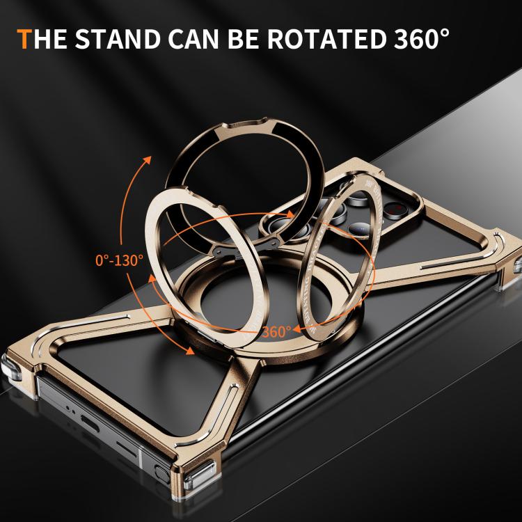 For Samsung Galaxy S24 Ultra 5G Titanium Alloy MagSafe Magnetic Airbag Shockproof Phone Case