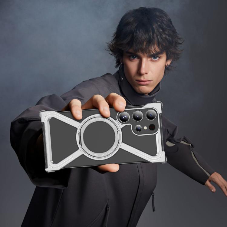 For Samsung Galaxy S24 Ultra 5G Titanium Alloy MagSafe Magnetic Airbag Shockproof Phone Case