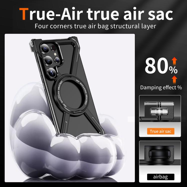 For Samsung Galaxy S23 Ultra 5G Titanium Alloy MagSafe Magnetic Airbag Shockproof Phone Case
