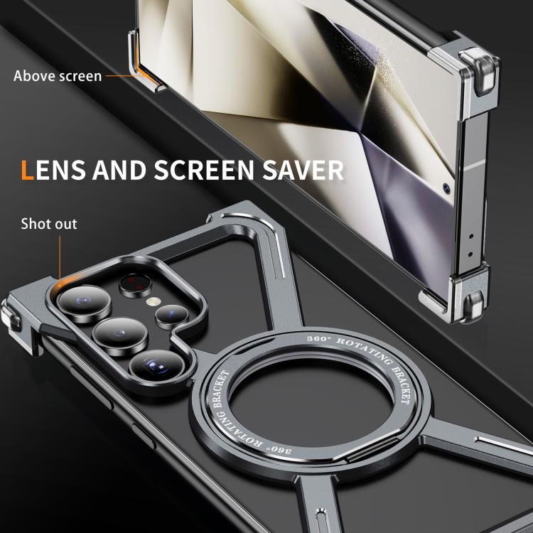 For Samsung Galaxy S23 Ultra 5G Titanium Alloy MagSafe Magnetic Airbag Shockproof Phone Case