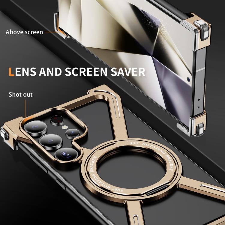 For Samsung Galaxy S23 Ultra 5G Titanium Alloy MagSafe Magnetic Airbag Shockproof Phone Case