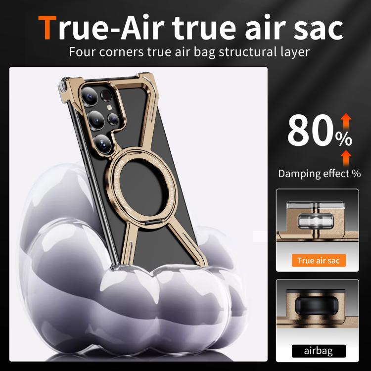 For Samsung Galaxy S23 Ultra 5G Titanium Alloy MagSafe Magnetic Airbag Shockproof Phone Case