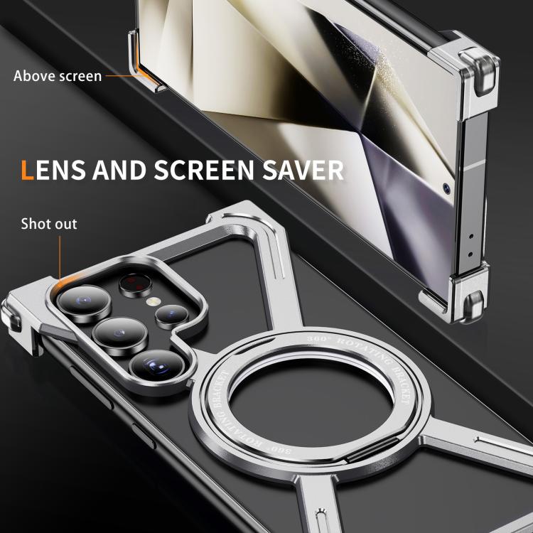For Samsung Galaxy S23 Ultra 5G Titanium Alloy MagSafe Magnetic Airbag Shockproof Phone Case