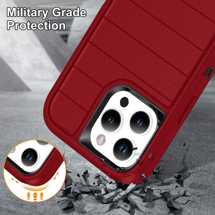 For iPhone 16 Pro Max Defender Gen2 Rugged PC + Silicone Phone Case with Holder